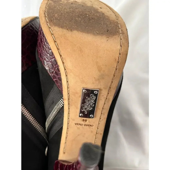 Alejandro ingelmo Black Suede Purple Platform‎ Bootie heels Size 39 - Picture 5 of 9